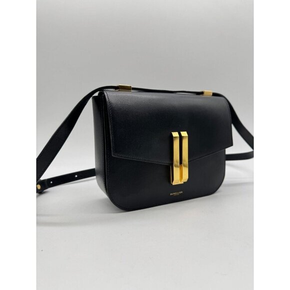DEMELLIER London Large Vancouver smooth leather women's crossbody bag- Black - Picture 5 of 16